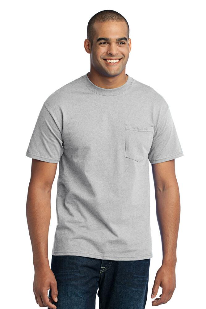 port & company pc55pt tall core blend pocket tee Front Fullsize