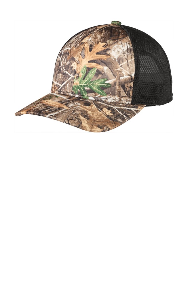 port authority c892 performance camouflage mesh back snapback cap Front Fullsize