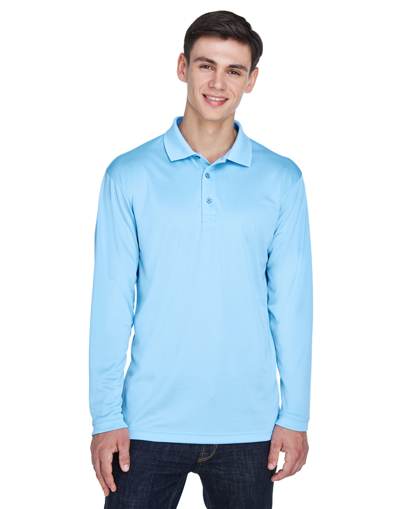 ultraclub 8405ls adult cool & dry sport long-sleeve polo Front Fullsize