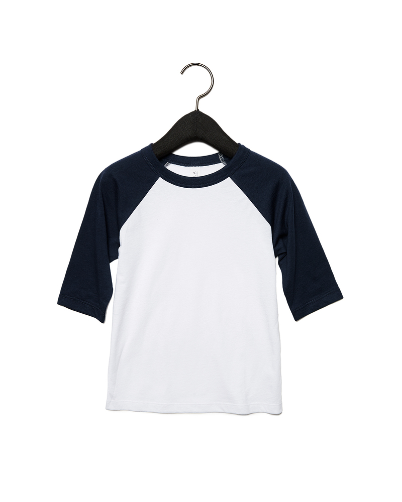 Bella + Canvas 3200T Toddler 3/4-Sleeve Baseball T-Shirt Front Fullsize"