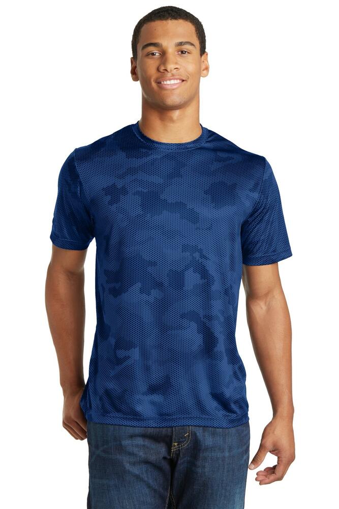 sport-tek st370 camohex tee Front Fullsize