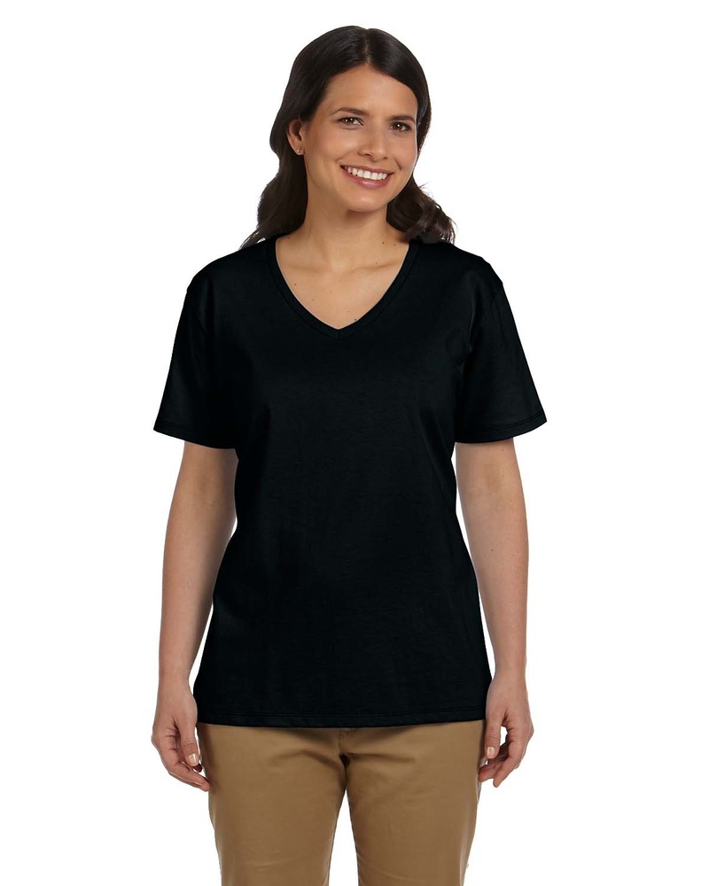 hanes 5780 ladies comfortsoft ® v-neck t-shirt Front Fullsize