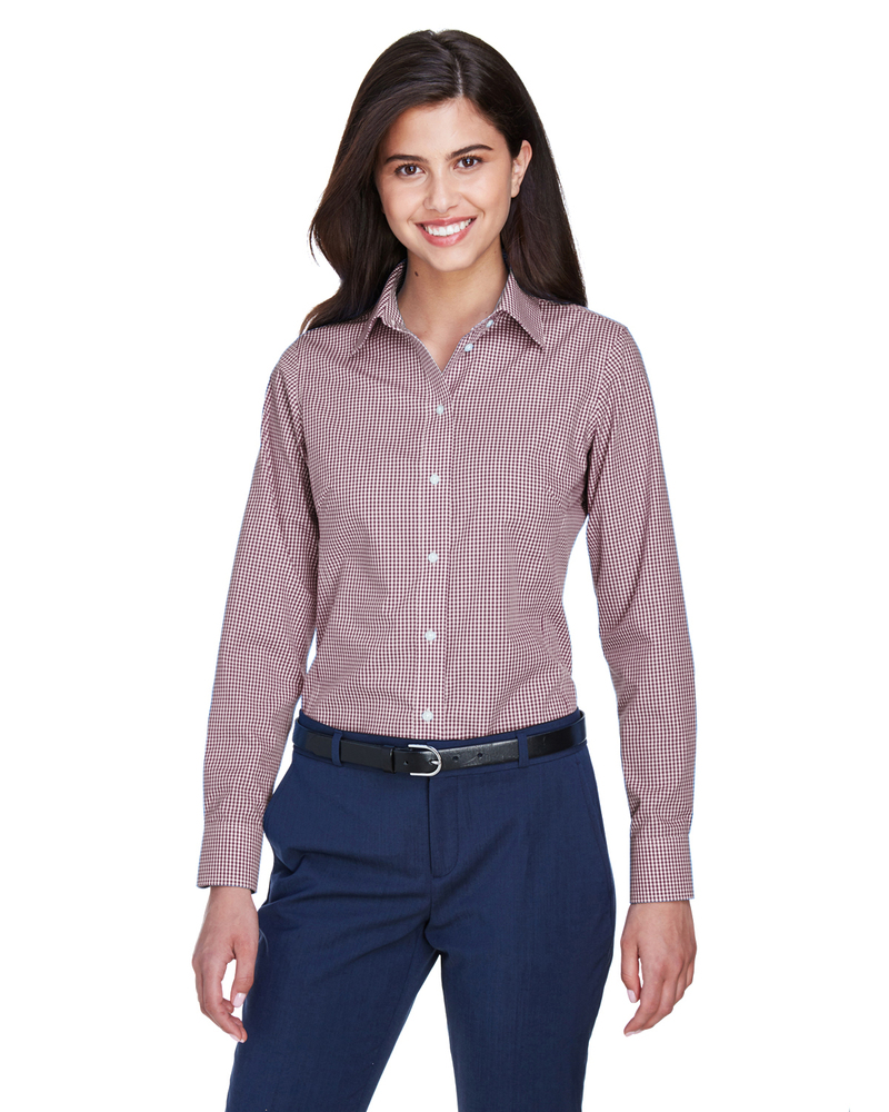 Devon & Jones D640W Ladies' Crown Woven Collection™ Gingham Check Front Fullsize"