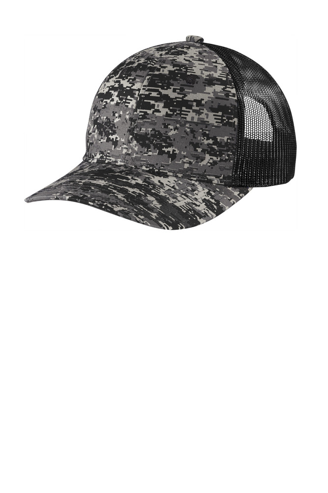 Port Authority C404 Digi Camo Snapback Trucker Cap Front Fullsize"