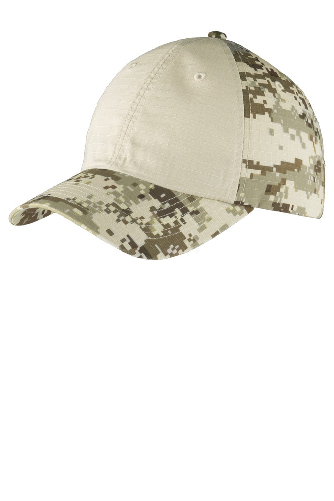 port authority c926 colorblock digital ripstop camouflage cap Front Fullsize