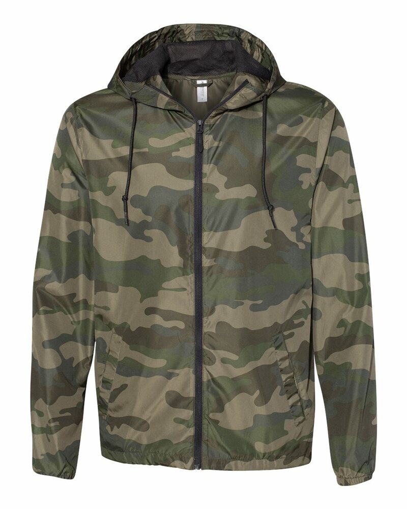 Independent Trading Co. EXP54LWZ Unisex Lightweight Windbreaker Full-Zip Jacket Front Fullsize"