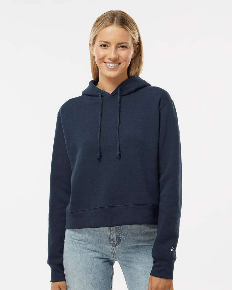 Badger Sport B1261 Athletic Fleece Women's Crop Hood Front Fullsize"