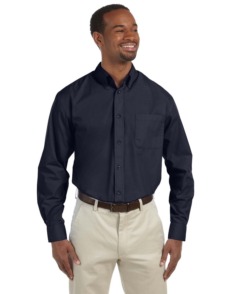 Harriton M510 Men's 3.1 oz. Essential Poplin Front Fullsize"