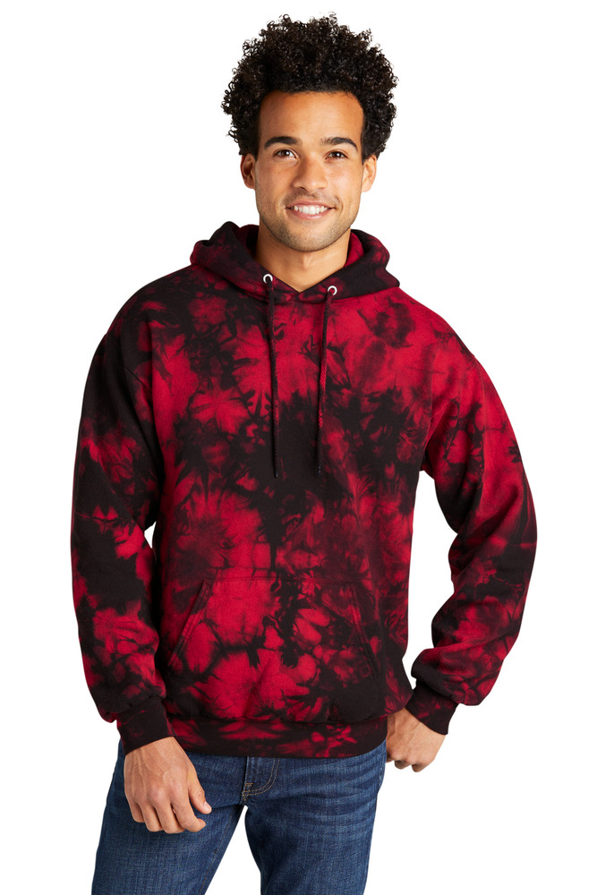 port & company pc144 crystal tie-dye pullover hoodie Front Fullsize