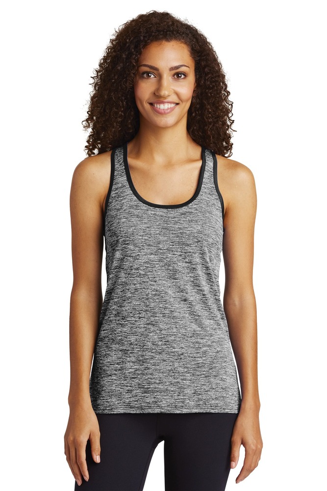 Sport-Tek LST396 Ladies PosiCharge ® Electric Heather Racerback Tank Front Fullsize"