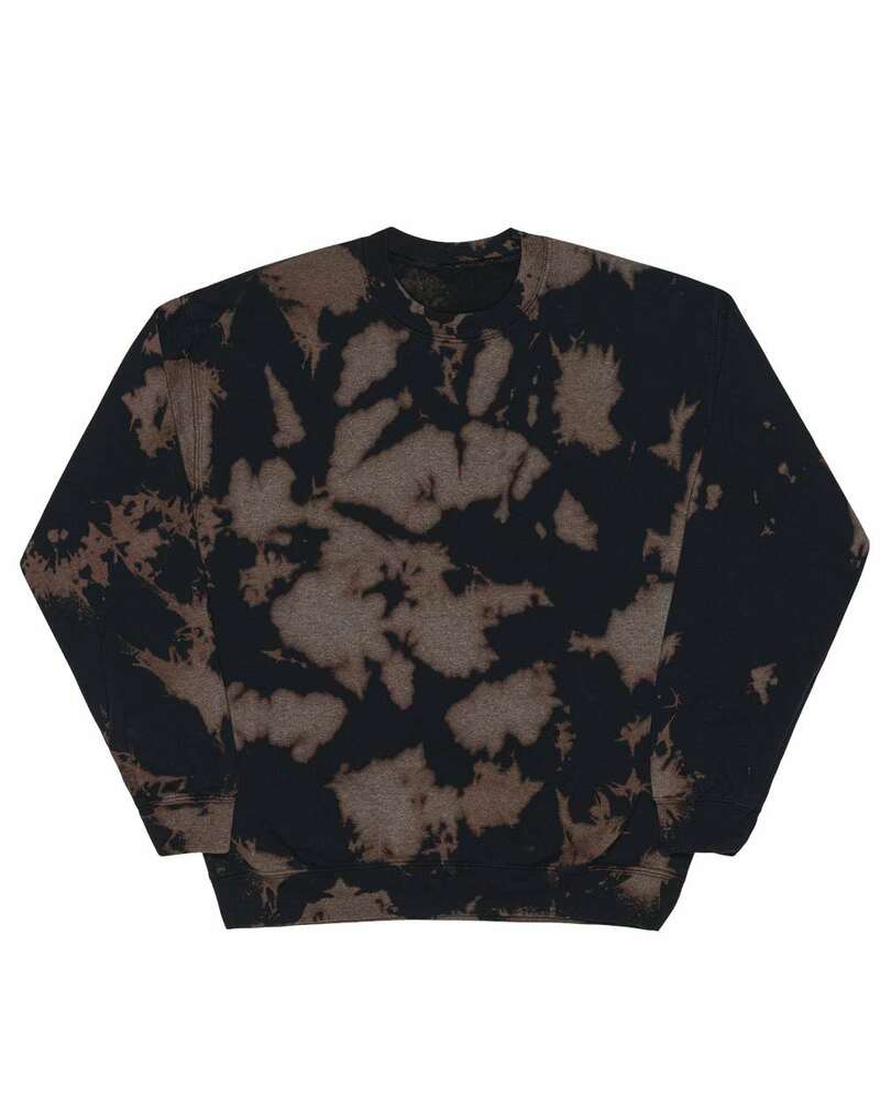 dyenomite 681bw essential fleece bleach wash crewneck sweatshirt Front Fullsize