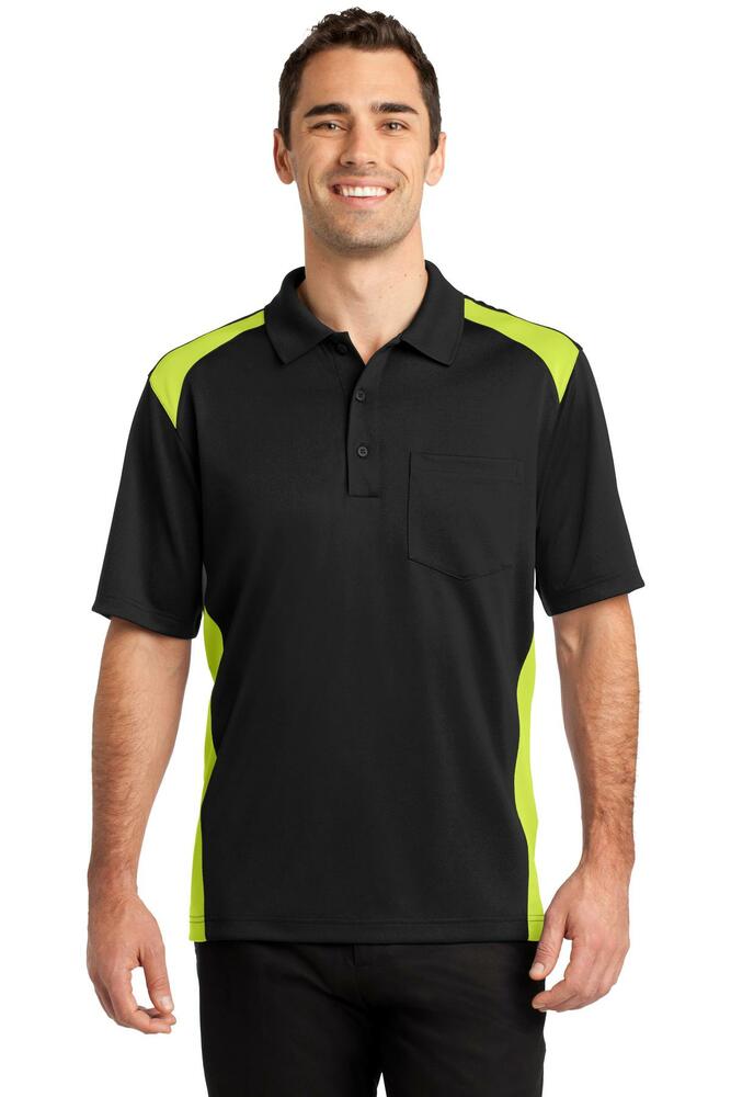 CornerStone CS416 Select Snag-Proof Two Way Colorblock Pocket Polo Front Fullsize"