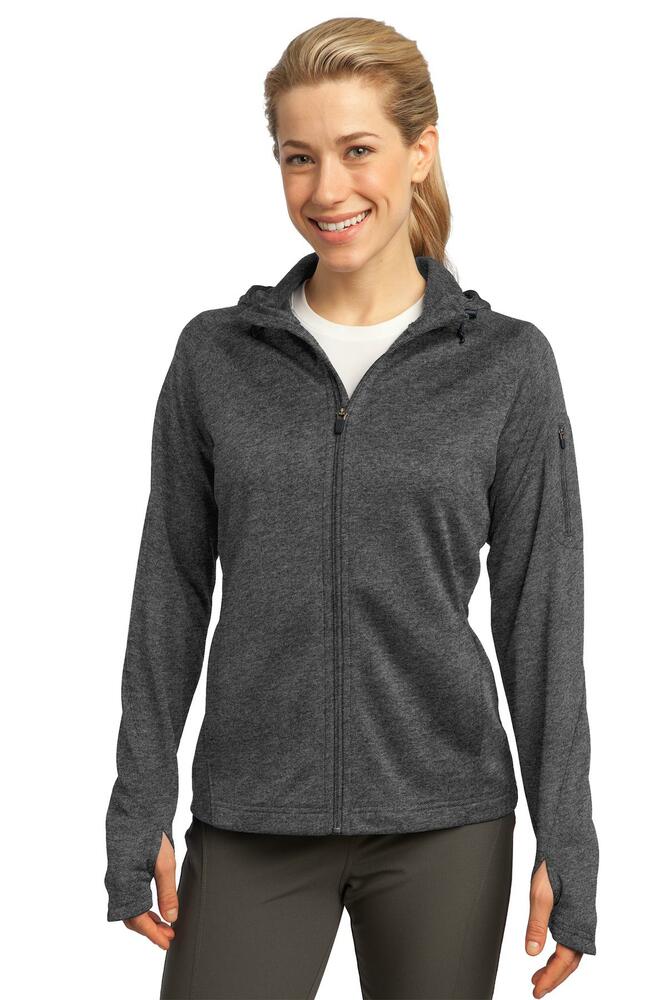 Sport-Tek L248 Ladies Tech Fleece Full-Zip Hooded Jacket Front Fullsize"