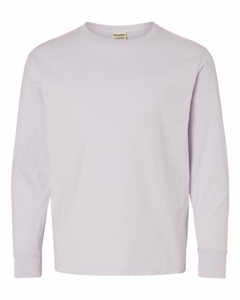 ComfortWash by Hanes CWBHGDH275 Garment Dyed Youth Long Sleeve T-Shirt Front Fullsize"