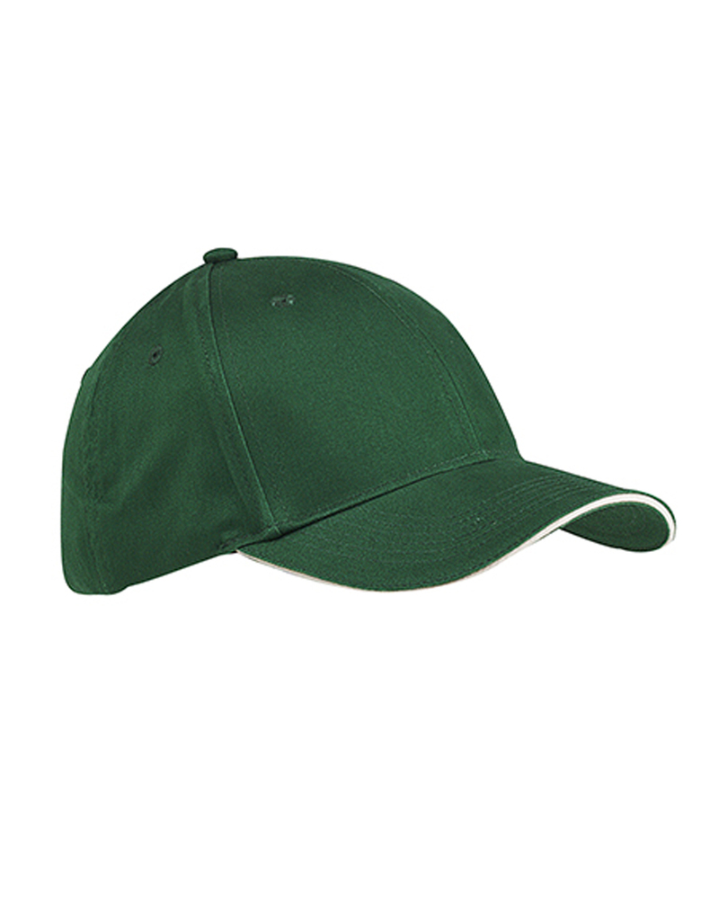 Big Accessories BX004 6-Panel Twill Sandwich Baseball Cap Front Fullsize"