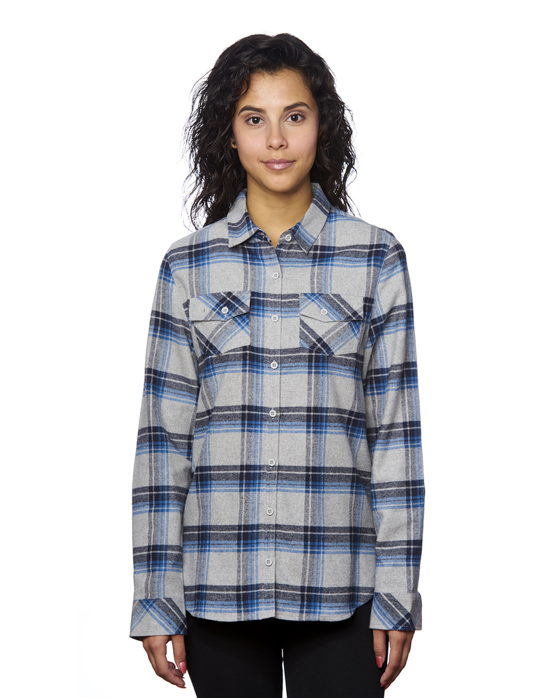 Burnside B5210 Ladies' Plaid Boyfriend Flannel Shirt Front Fullsize"