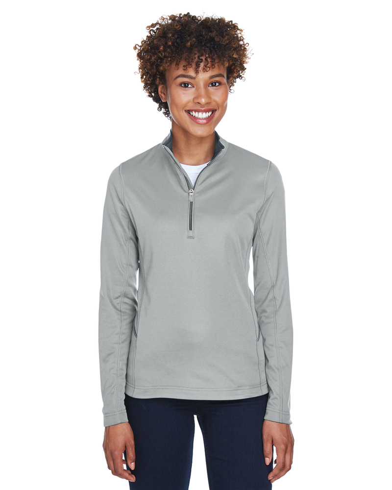 UltraClub 8230L Ladies' Cool & Dry Sport Quarter-Zip Pullover Front Fullsize"