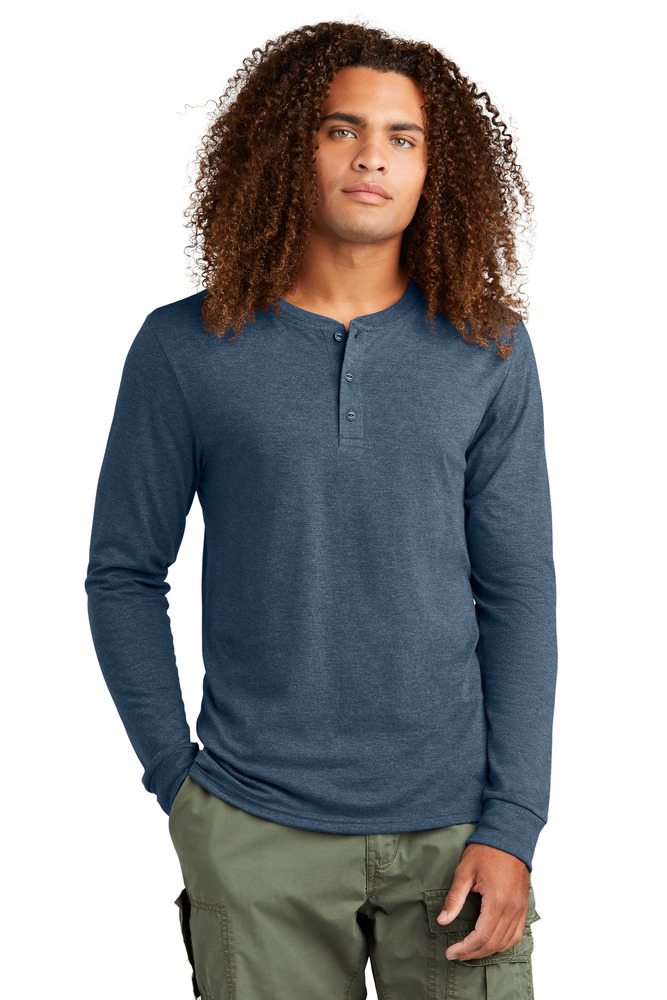 district dt145 perfect tri ® long sleeve henley Front Fullsize