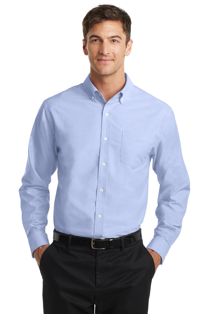 port authority ts658 tall superpro ™ oxford shirt Front Fullsize