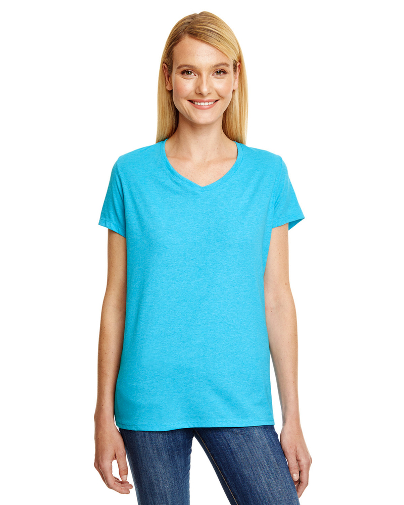 hanes 42vt ladies' x-temp® triblend v-neck t-shirt Front Fullsize