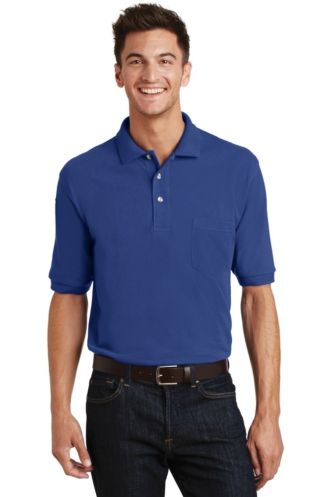 Port Authority K420P Heavyweight Cotton Pique Polo with Pocket Front Fullsize"