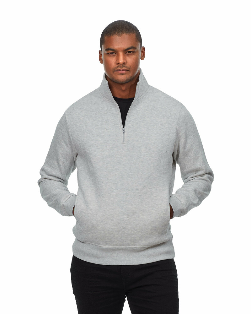 threadfast apparel 320q unisex ultimate fleece quarter-zip sweatshirt Front Fullsize