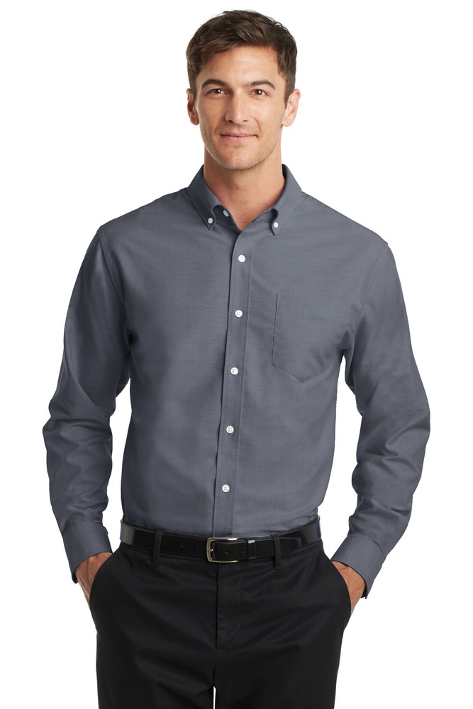 port authority ts658 tall superpro ™ oxford shirt Front Fullsize