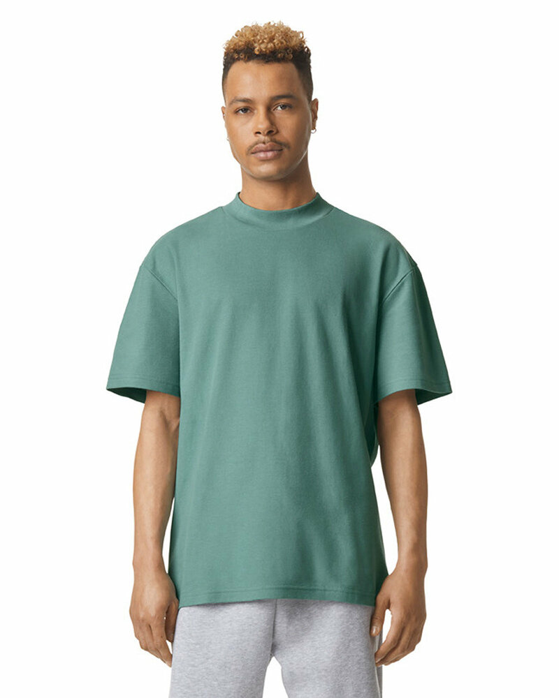 american apparel 1pq unisex mockneck pique t-shirt Front Fullsize