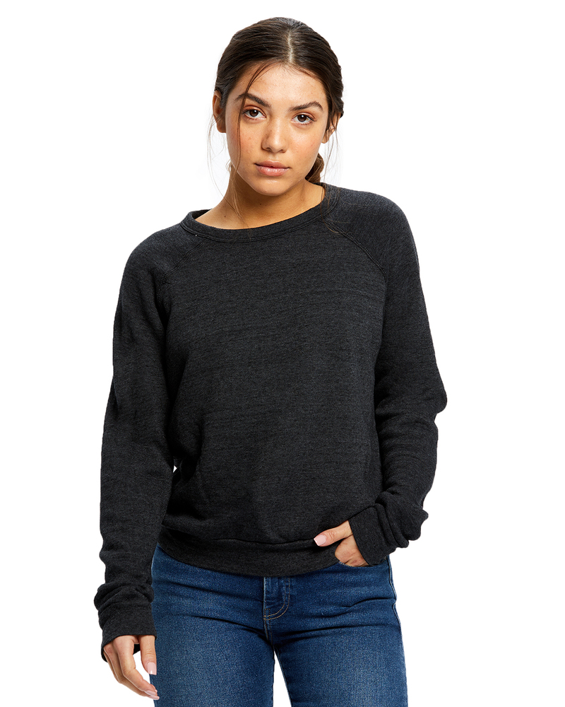 us blanks us238 ladies' raglan pullover long sleeve crewneck sweatshirt Front Fullsize