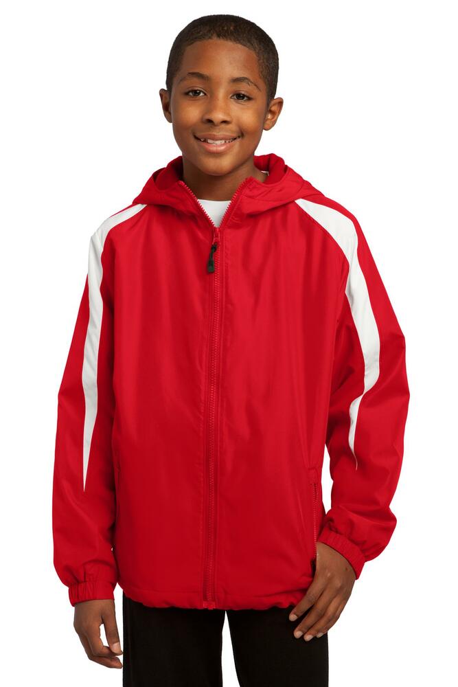 Sport-Tek YST81 Youth Fleece-Lined Colorblock Jacket Front Fullsize"