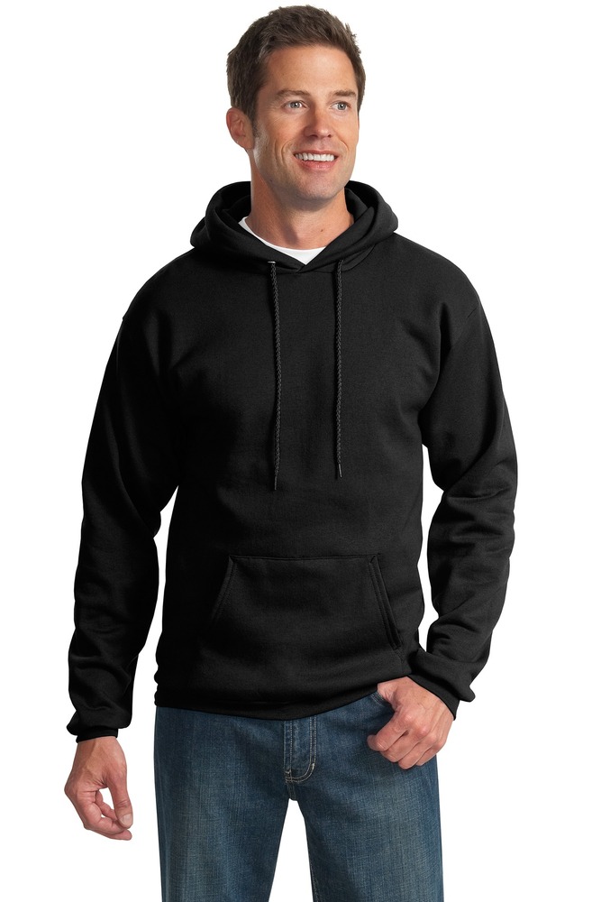 port & company pc90h essential fleece pullover hooded sweatshirt Front Fullsize