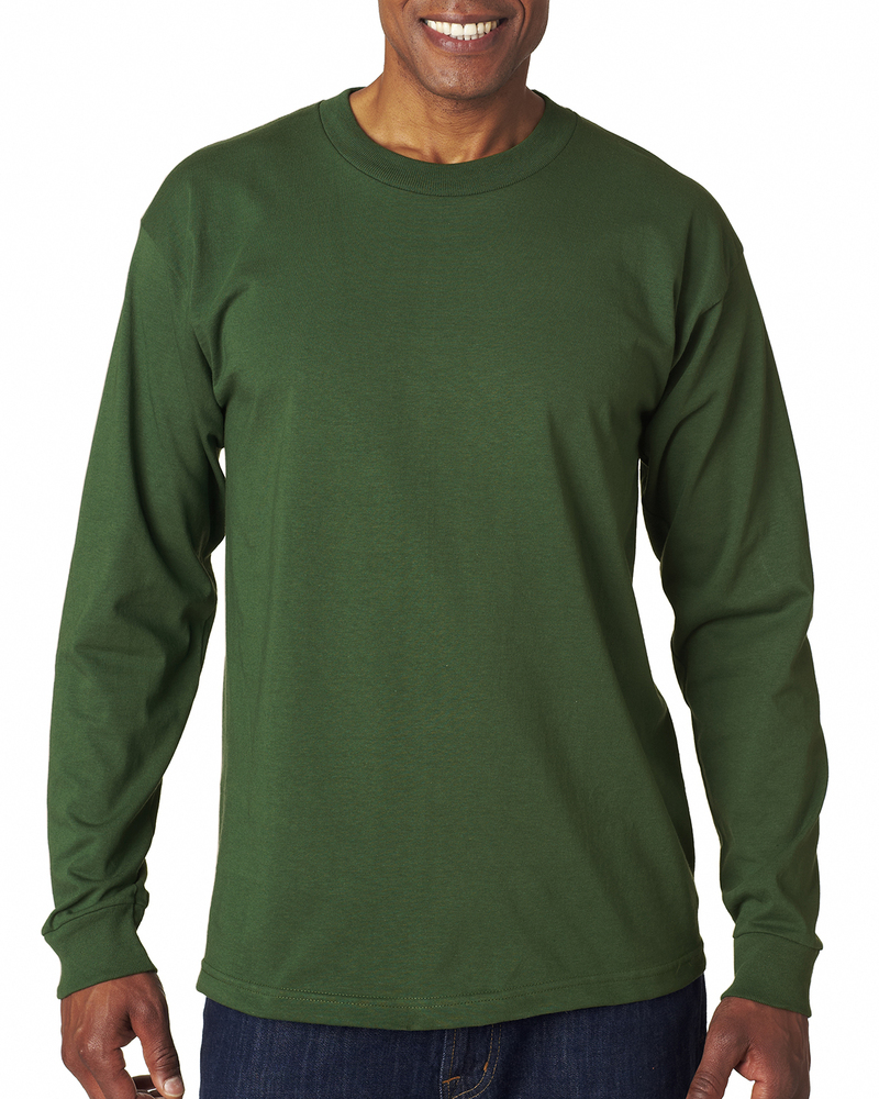 Bayside BA6100 Adult 6.1 oz., 100% Cotton Long Sleeve T-Shirt Front Fullsize"