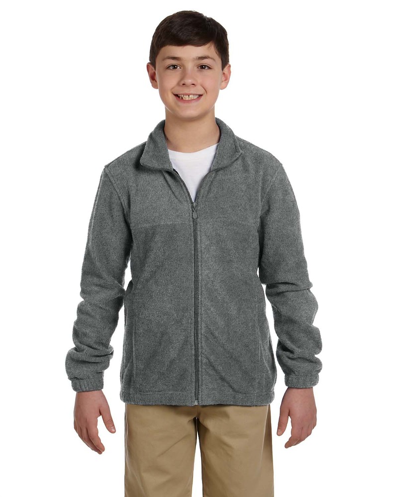Harriton M990Y Youth 8 oz. Full-Zip Fleece Front Fullsize"