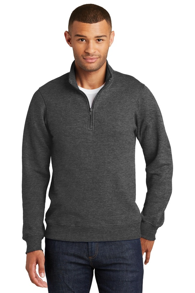 port & company pc850q fan favorite fleece 1/4-zip pullover sweatshirt Front Fullsize
