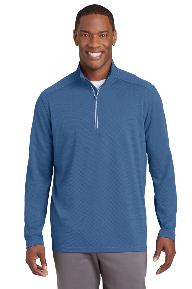 Sport-Tek ST860 Sport-Wick ® Textured 1/4-Zip Pullover Front Fullsize"