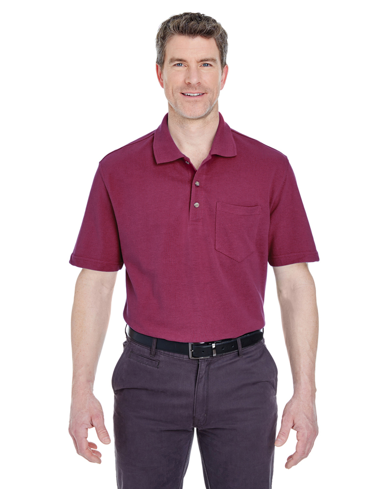 ultraclub 8534 adult classic piqué polo with pocket Front Fullsize