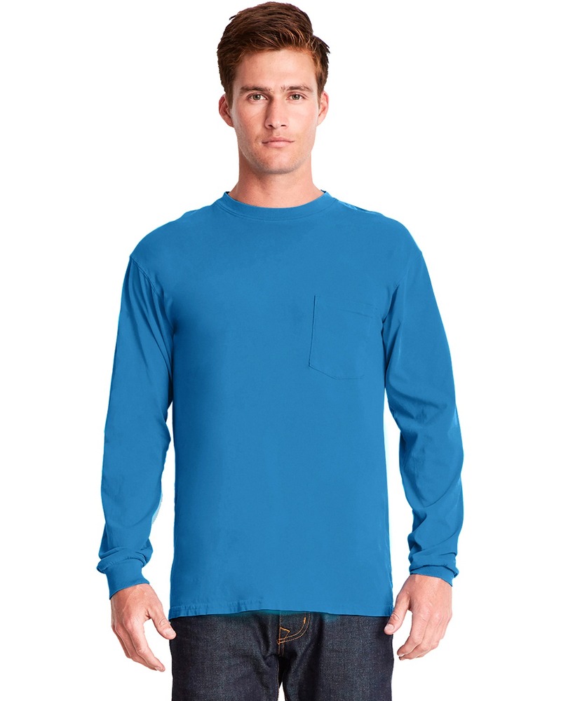 Next Level 7451 Adult Inspired Dye Long-Sleeve Crew with Pocket Front Fullsize"