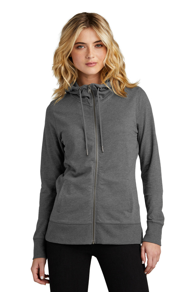 district dt673 women's featherweight french terry ™ full-zip hoodie Front Fullsize