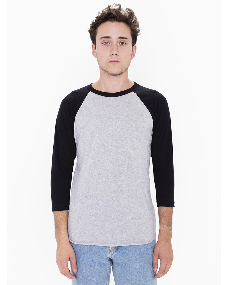 american apparel bb453w poly-cotton 3/4-sleeve raglan t-shirt Front Fullsize