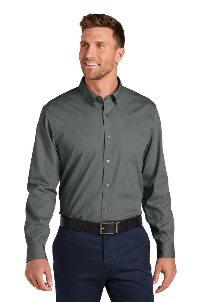 Port Authority W816 Long Sleeve Nailhead Easy Care Shirt Front Fullsize"