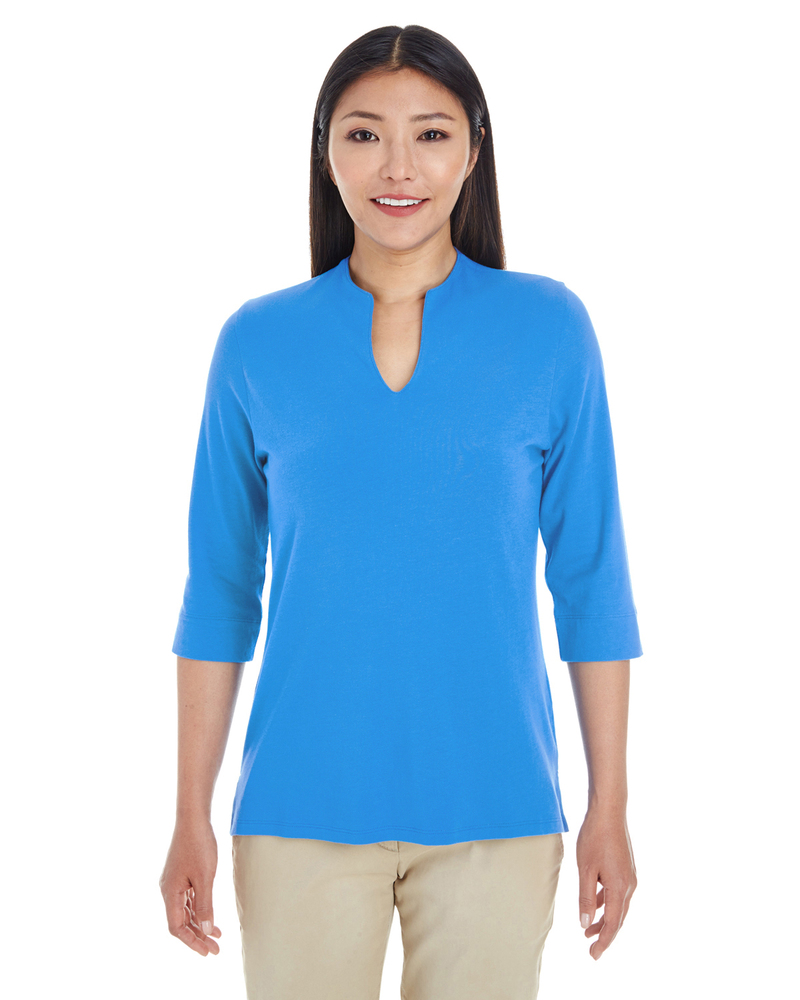 devon & jones dp188w ladies' perfect fit™ tailored open neckline top Front Fullsize