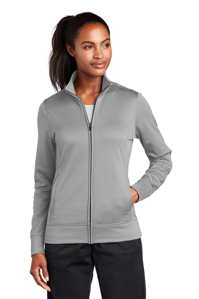 sport-tek lst241 ladies sport-wick ® fleece full-zip jacket Front Fullsize