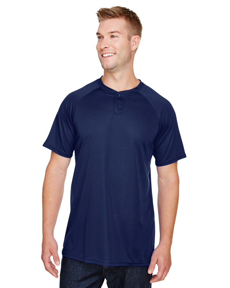 augusta sportswear ag1565 adult attain 2-button baseball jersey  Front Fullsize