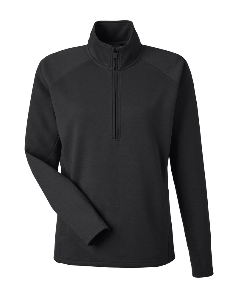 j america 8754ja ladies' apex fleece quarter-zip Front Fullsize