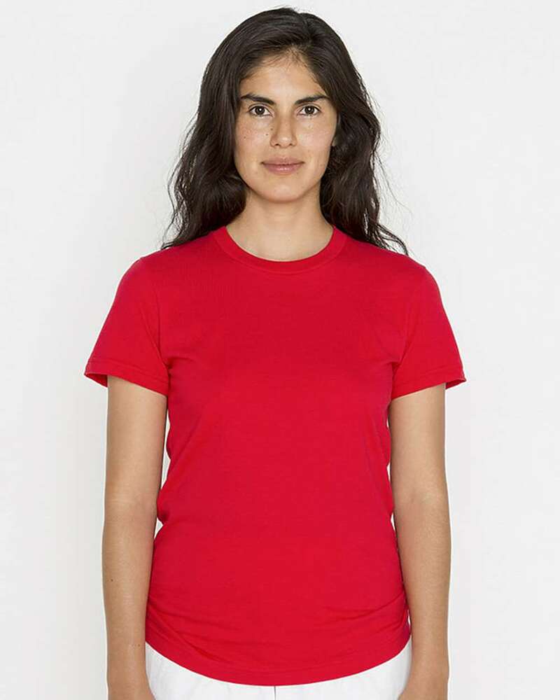 los angeles apparel 21002 usa-made women's fine jersey t-shirt Front Fullsize
