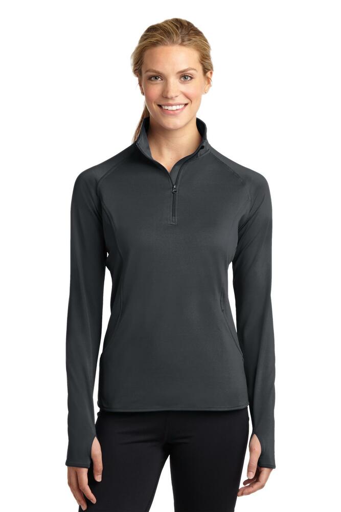 Sport-Tek LST850 Ladies Sport-Wick ® Stretch 1/4-Zip Pullover Front Fullsize"
