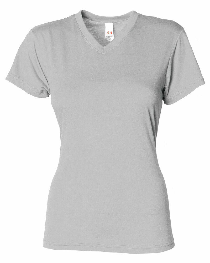 a4 nw3013 ladies' softek v-neck t-shirt Front Fullsize
