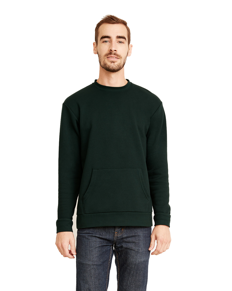 next level 9001 unisex long-sleeve crew with pocket Front Fullsize