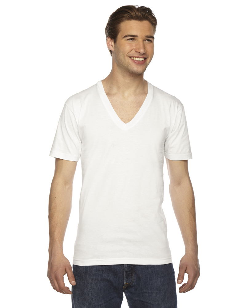 american apparel 2456 unisex usa made fine jersey short-sleeve v-neck t-shirt Front Fullsize