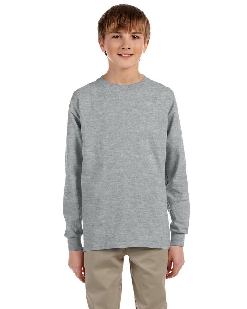 Jerzees 29BL Youth Dri-Power ® Active 50/50 Cotton/Poly Long Sleeve T-Shirt Front Fullsize"